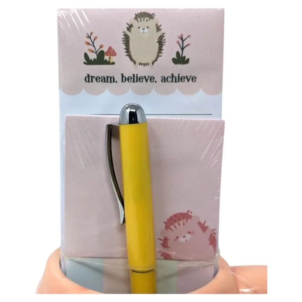 HEDGEHOG Modern Expressions 3D Mug Cup 16 oz + STATIONERY Notes Pen Gift Set